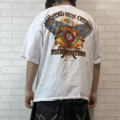 BAYSIDE USA製 オーバーサイズ プリントtシャツ 白 ストリート 古着