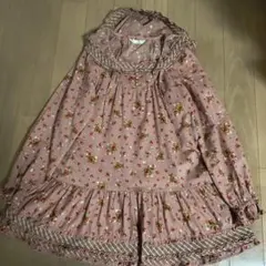 ピンクハウスいちご柄フリル付き長袖チュニック（中古品）