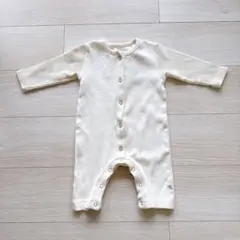 SKLL 韓国子供服　リブ編みクリーム色ロンパース　70-80