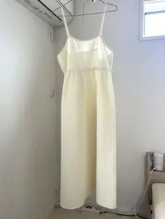 ホワイト キャミワンピース ロング丈 Wcloset