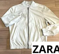 美品 ZARA ザラ スエード調 ボンバージャケット М ライトグレー