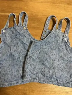 スヌーピー柄 デニムオーバーオール　2枚　双子ツインズ