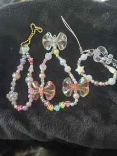 ハンドメイド カラフルチャーム ANGEL キーホルダー リボン　星　ハート　花