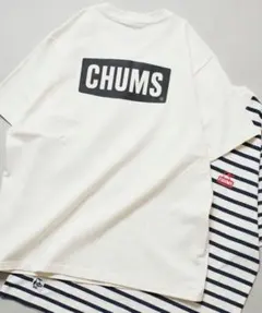 チャムス 別注 ブービー バックプリント クルーネックTシャツ　L白のサムネイル