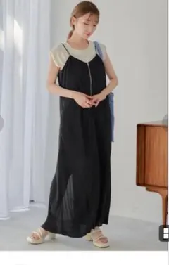 Kastane プリーツキャミワンピース ブラック 　size 1のサムネイル