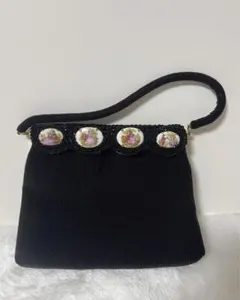 フランス製 パーティーバッグ アンティーク ヴィンテージ ビーズバッグ 黒