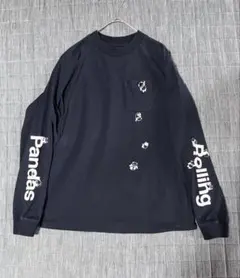 【訳あり】グラニフ ローリングパンダズ 胸ポケット付 長袖Tシャツ