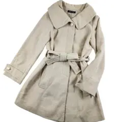 【 大きいサイズ 】 SOLO/PLUS　アンゴラ　ロングコート　アイボリー