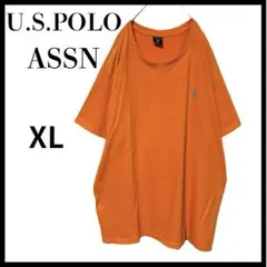 U.S.POLOASSN.ユーエスポロアッセン刺繍ロゴ半袖Tシャツオレンジ XL