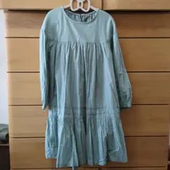 プティマイン 七分袖 ティアードワンピース