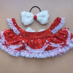 ラボット服　LOVOT　ハンドメイド　クリスマス　星柄レッドD
