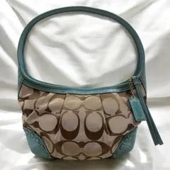 希少カラー COACH シグネチャー ホーボー ワンショルダーバッグ Y2K