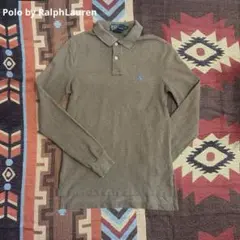 ポロバイラルフローレン　長袖ポロシャツ　ロンT 茶色　ブラウン　水色ポニー