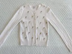 ボンポワン チェリー刺繍 カーディガン 10A カシミヤ