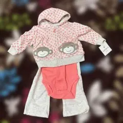 Carter's お猿さん柄 3点セット サイズ60