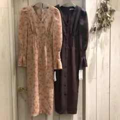 【美品】SNIDEL ピンク花柄ワンピース