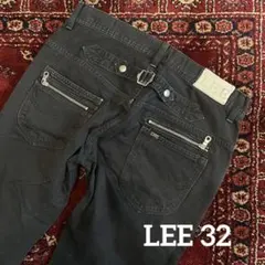 Lee】リー 08832 コーティング加工 ブラックデニムパンツ 28インチ 