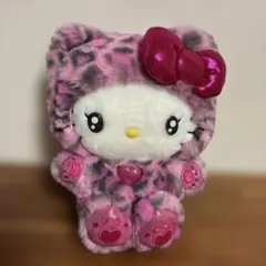 ギャルネコ　ハローキティ ヒョウ柄ぬいぐるみ