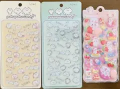 たこねこ ぷくぷくキャンディ シール 3枚セット うさぎ ねこ