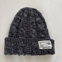 グレー系 ケーブル編み ニット帽