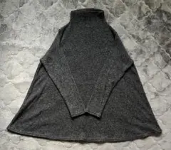 黒のタートルネックニット 長袖 チュニック Aライン シュガーポット