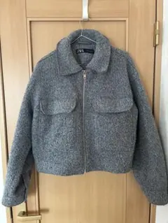 ZARA グレー クロップドジャケット