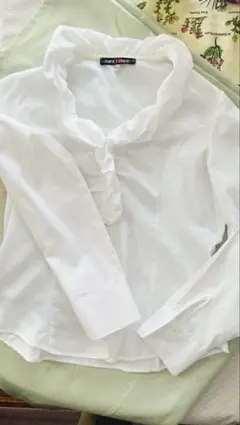 nara 20 inches フリル長袖シャツ MII ホワイト