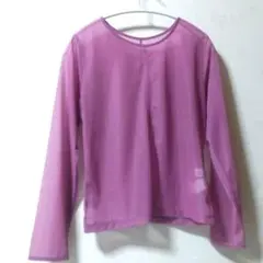 Ray BEAMS レイビームス シアークルーネックトップス 長袖 パープル