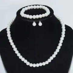 【新品】パールネックレス ブレスレット ピアス 3点セット 結婚式 お呼ばれ