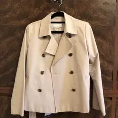 M-PREMIER ベージュ ダブルブレスト ショート丈トレンチコート