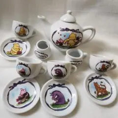 クラシックプーチャイナティーセット　陶器　12ピース　Disney