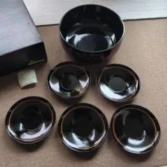 山本寛斎 デザイン 菓子鉢 茶托 セット 茶菓おもてなし揃い 鳳凰 合成漆器