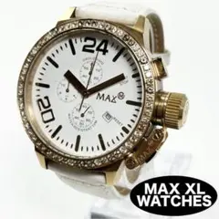 MAX XL WATCHES QZ デイト クロノグラフ 時計 稼働 新品電池