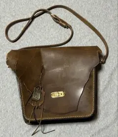 【超希少】70s 飴色 肉厚 レザー ショルダーバッグ ハンドクラフト 当時物 超希少】70s 飴色 肉厚 レザー ショルダーバッグ ハンドクラフト 当時