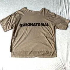 マオメイドMAO MADE反転ロゴTシャツ ブラウンベージュ　カットソー　日本製のサムネイル