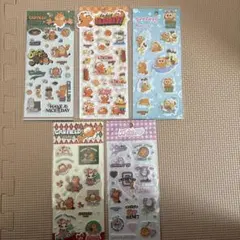 Garfieldキャラクターシール5シートセット