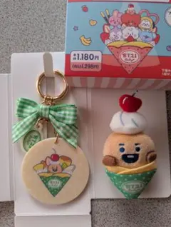 BT21 ファミリーマート限定ぬいぐるみバッジアクリルキーホルダー SHOOKY