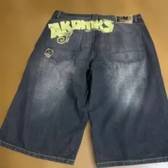 akademiks デニムショーツ　ブラック　ペイント　ビッグサイズのサムネイル