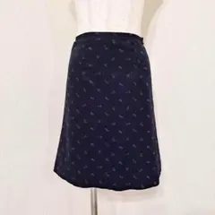 24032✨ミナペルホネン goutte カシミヤ混 フレアスカート ネイビー
