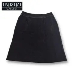INDIVI インディヴィブラック 膝丈 タイトスカート ポケット付