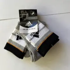 adidas ソックス グレー/ホワイト/ネイビー　2足セット