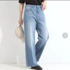 デニムワイドパンツ　シューラルー　Lサイズのサムネイル