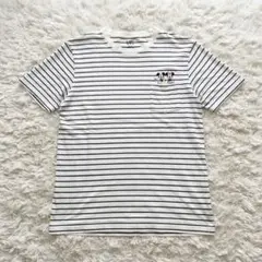 【ユニクロ UT】ディズニー ミッキー ボーダー Tシャツ XL ポケット 刺繍
