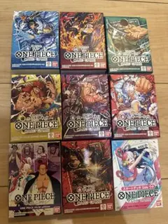 ONE PIECEカードゲームのスタートデッキ、赤ルフィ・緑ゾロ・紫サボの