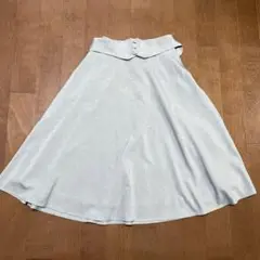 フィント　ミントカラーフレアスカート ボタン付き襟