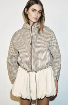 ZARA ドット柄パフジャケット 水玉 L - メルカリ