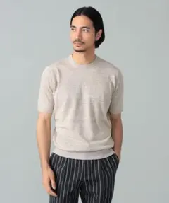 FILIPPO DE LAURENTIIS リネン　ハーフスリーブニット FILIPPO DE LAURENTIIS リネン ハーフスリーブニット - メルカリ