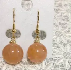 オレンジのボンボンピアス*35 ハンドメイド　ピアス　オレンジ