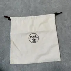 未使用エルメス 保存袋 巾着袋 収納袋 縦約37cm×横約36cmヘリンボーン