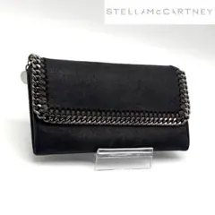 【極美品】ステラマッカートニー 長財布 レザー ファラベラ 裏地総柄 型押し 紺